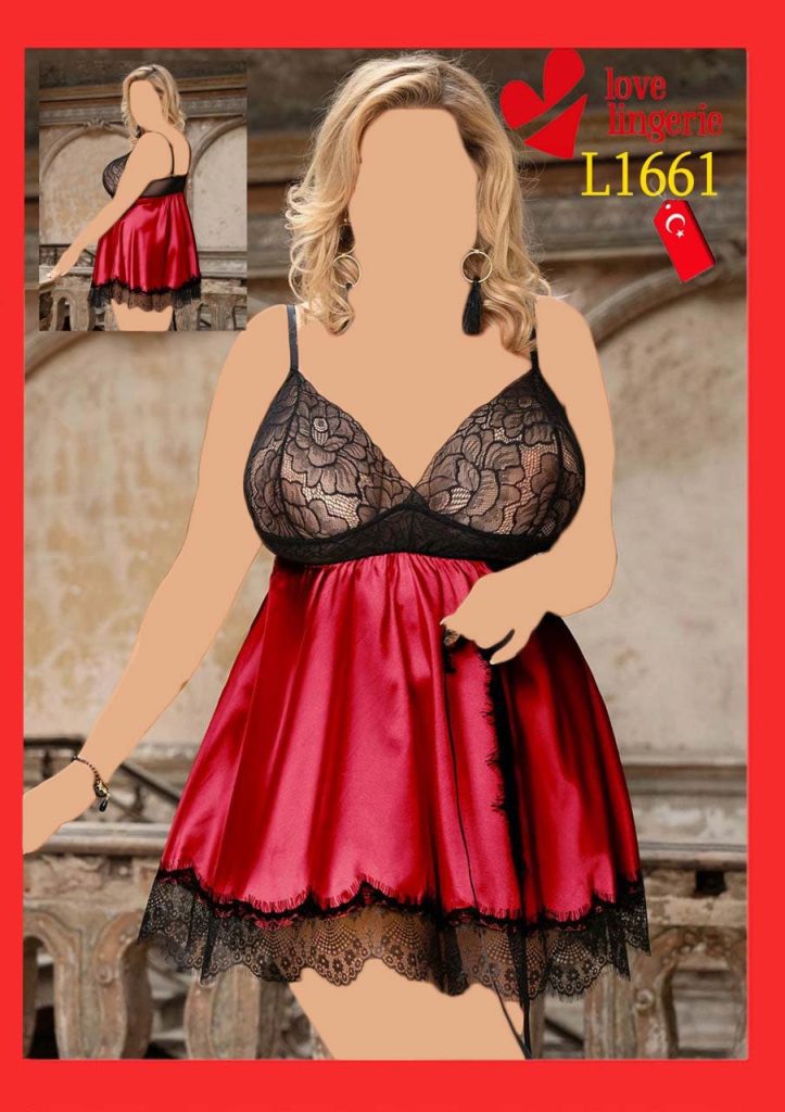 لباس خواب ساتن Love Lingerie کد L1661