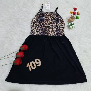 لباس خواب مشکی-پلنگی(مخمل) Delwin کد 109