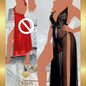 لباس خواب زنانه توری بلند Delwin کد 105
