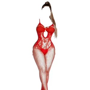 بادی استاکینگ فاق باز Queen کد 7328 تحریک کننده و سکسی در دو رنگ قرمز و مشکی