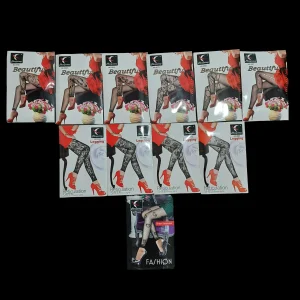 ساق شلواری توری فانتزی زنانه مدل طرح‌دار مشکی (11 طرح) کد 9022