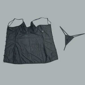 بادی توری فانتزی زنانه مشکی با بند ضربدری و سوتین فنردار Lavin کد 4146