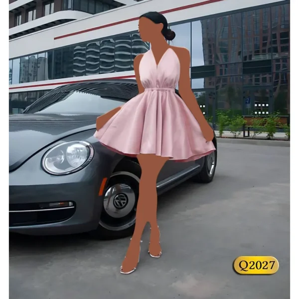 لباس خواب ساتن کوتاه پشت گردنی Queen کد Q2027