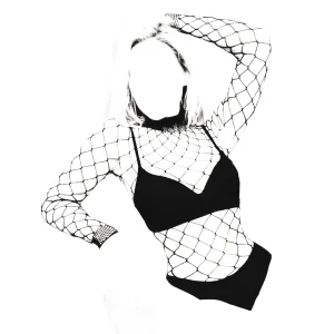 بادی استاکینگ فیشنت یقه بسته Queen کد 99118 رنگ مشکی، زنبوری