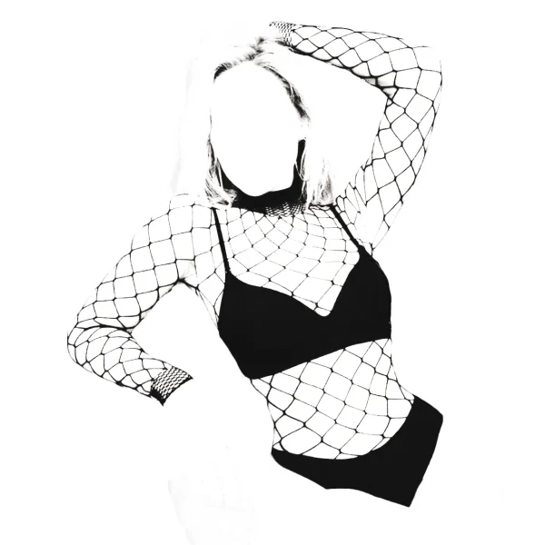 بادی استاکینگ فیشنت یقه بسته Queen کد 99118 رنگ مشکی، زنبوری