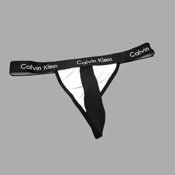ست شورت کراواتی زن و مرد Calvin Klein کد M114K با طراحی مشکی و سفید و کراوات‌های آویزی