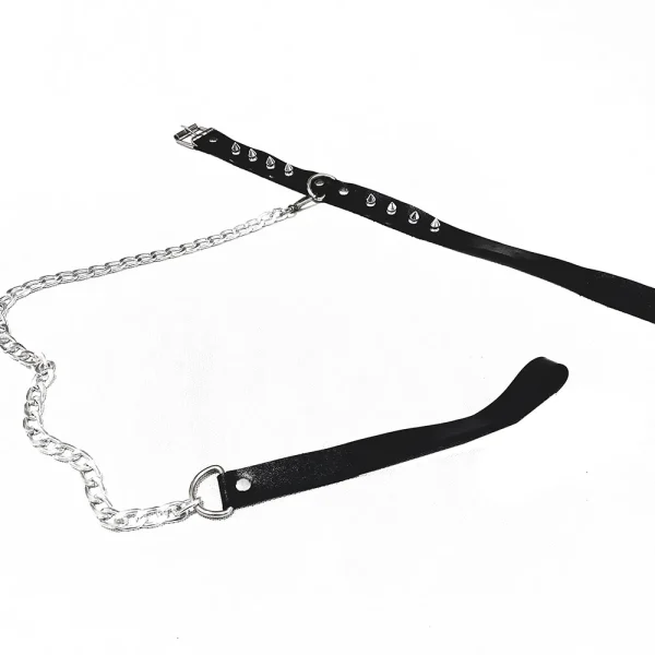 اکسسوری چرمی فانتزی گردنی مشکی Delwin کد 216 با طراحی ساده و خاردار، مناسب لحظات خاص و جذاب")) اکسسوری چرمی فانتزی گردنی مشکی Delwin کد 216 با طراحی ساده و خاردار، مناسب لحظات خاص و جذاب