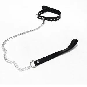 اکسسوری چرمی فانتزی گردنی مشکی Delwin کد 216 با طراحی ساده و خاردار، مناسب لحظات خاص و جذاب")) اکسسوری چرمی فانتزی گردنی مشکی Delwin کد 216 با طراحی ساده و خاردار، مناسب لحظات خاص و جذاب