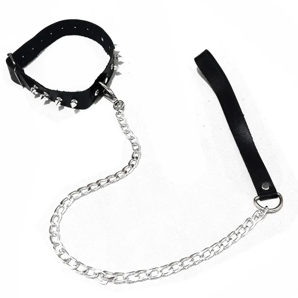 اکسسوری چرمی فانتزی گردنی مشکی Delwin کد 216 با طراحی ساده و خاردار، مناسب لحظات خاص و جذاب")) اکسسوری چرمی فانتزی گردنی مشکی Delwin کد 216 با طراحی ساده و خاردار، مناسب لحظات خاص و جذاب