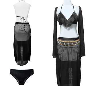 ست سوتین و دامن عربی بالدار کد 107