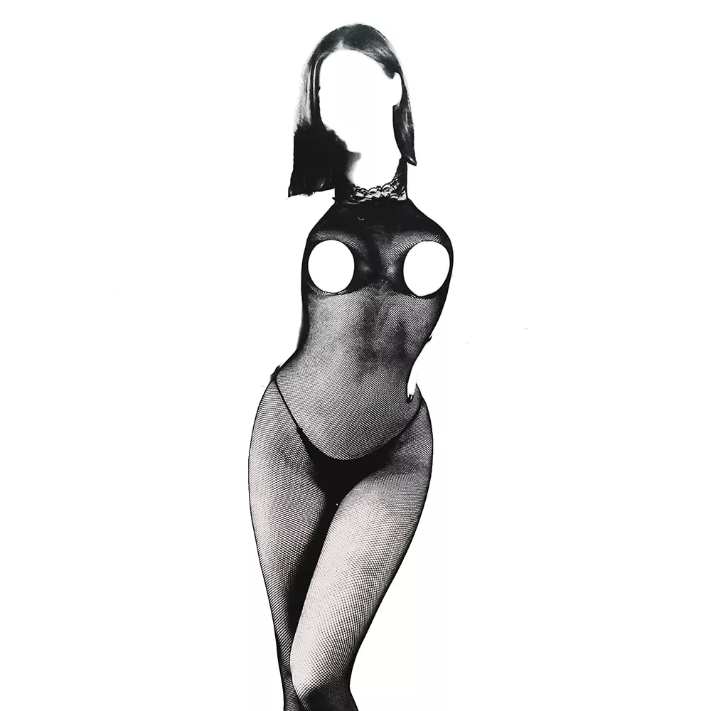 Bodystocking-fishnet-faghbaz-L051 بادی فیش نت فاق باز و سینه باز کد L051 سایز 34 تا 42 مشکی جذاب و شیک در بازار تهران