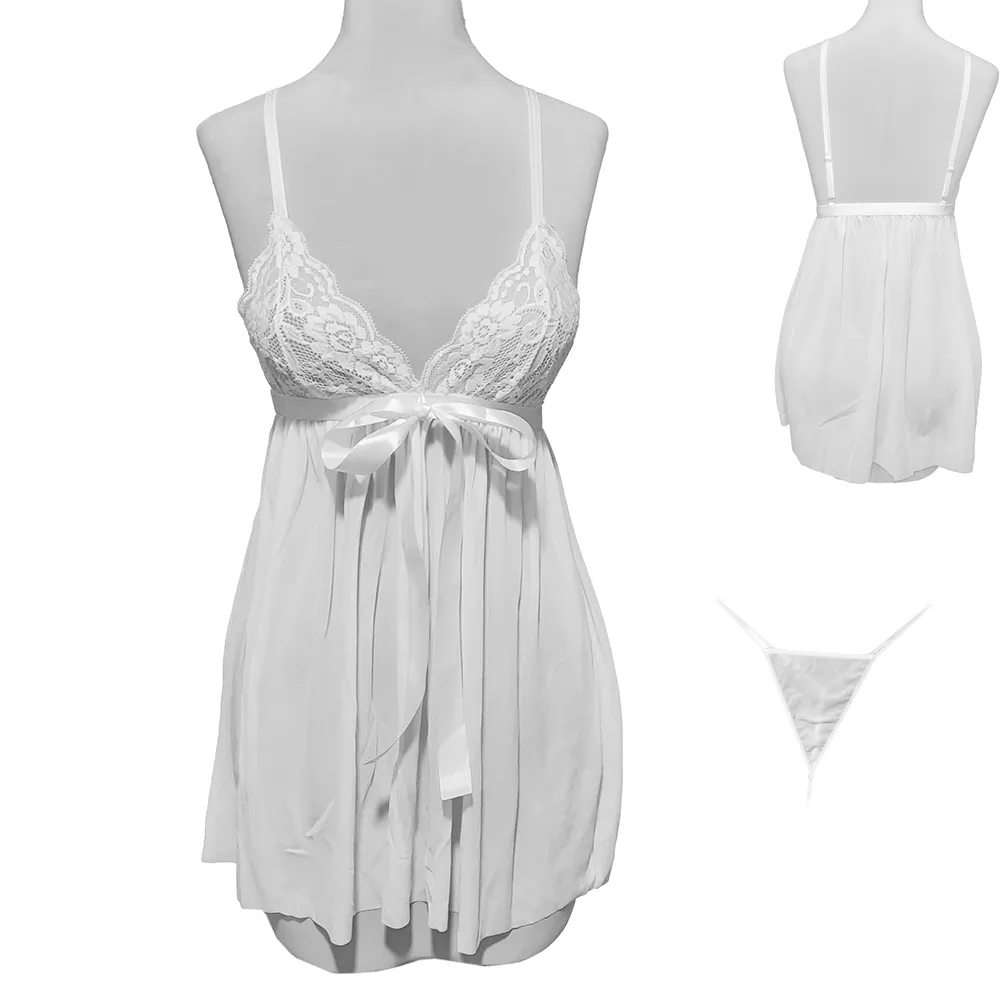 لباس خواب عروس دو تکه کد 324 سایز 38 تا 42 رنگ سفید جذاب و شیک در شهر تهران