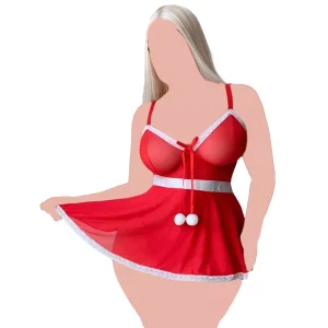 کاستوم فانتزی خزدار دو تکه کد 614 سایز 44 تا 48 بسیار زیبا و دلربا با ترکیب رنگ قرمز و سفید