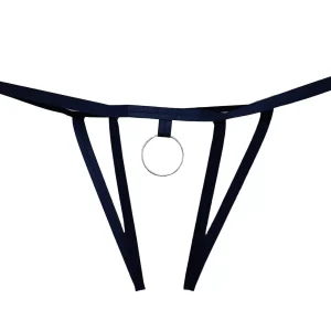 لباس زیر فانتزی مردانه Mersede کد 197، لباس زیر فانتزی مردانه Mersede کد 197 مشکی فری سایز 40 تا 44 با طراحی کشی و حلقه فلزی جلو