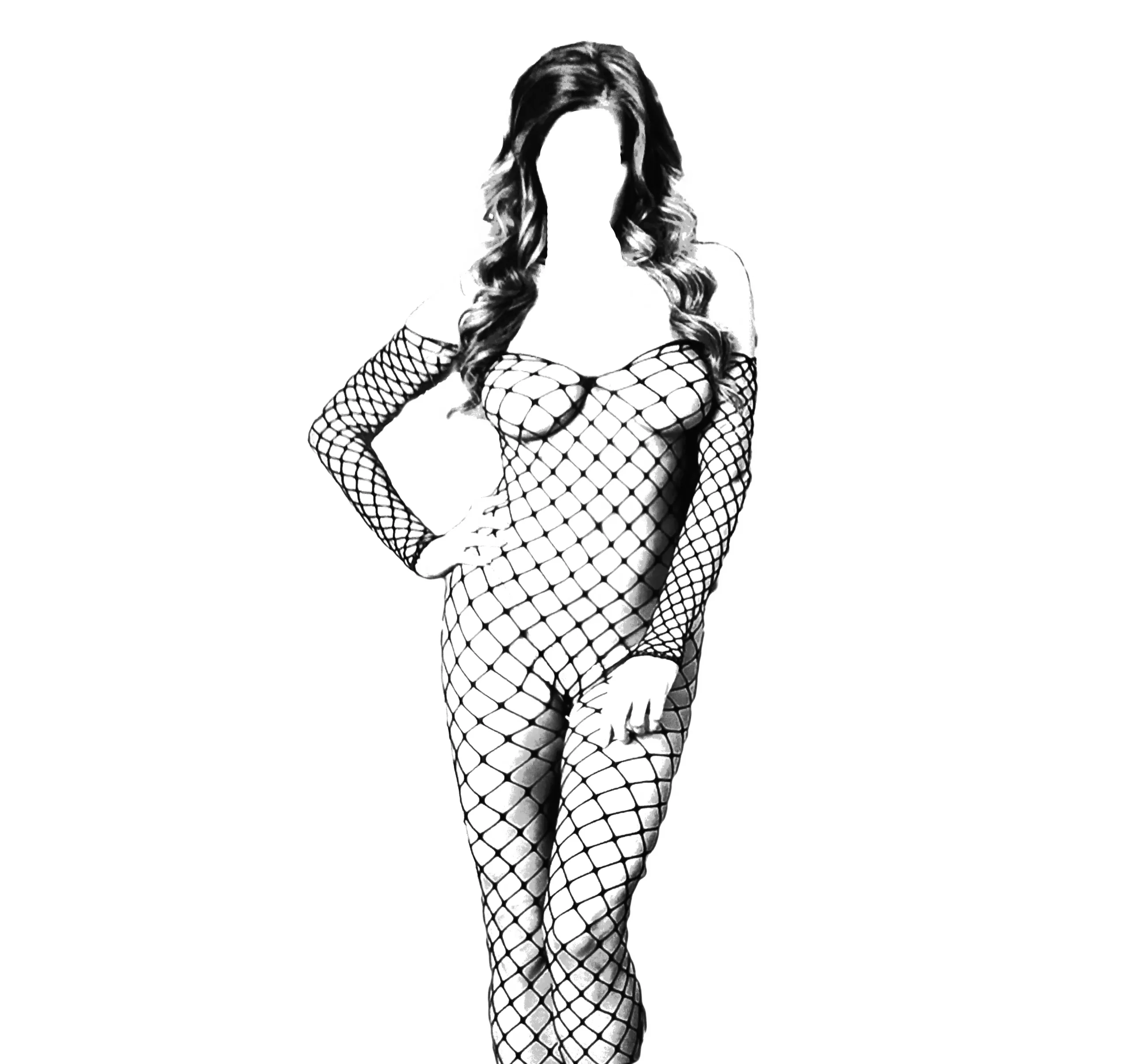 crotchless-honeycomb-bodystocking-8009 (2) بادی استاکینگ لونه زنبوری فاق باز کد 8009