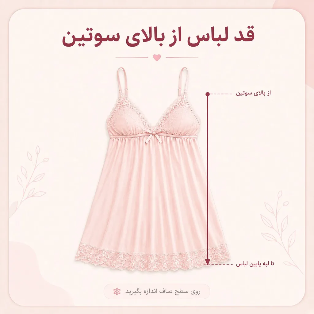 نحوه اندازه گیری قد لباس از بالای کاپ سوتین تا پایین لباس