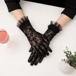 تنخور دستکش توری گلدار زنانه