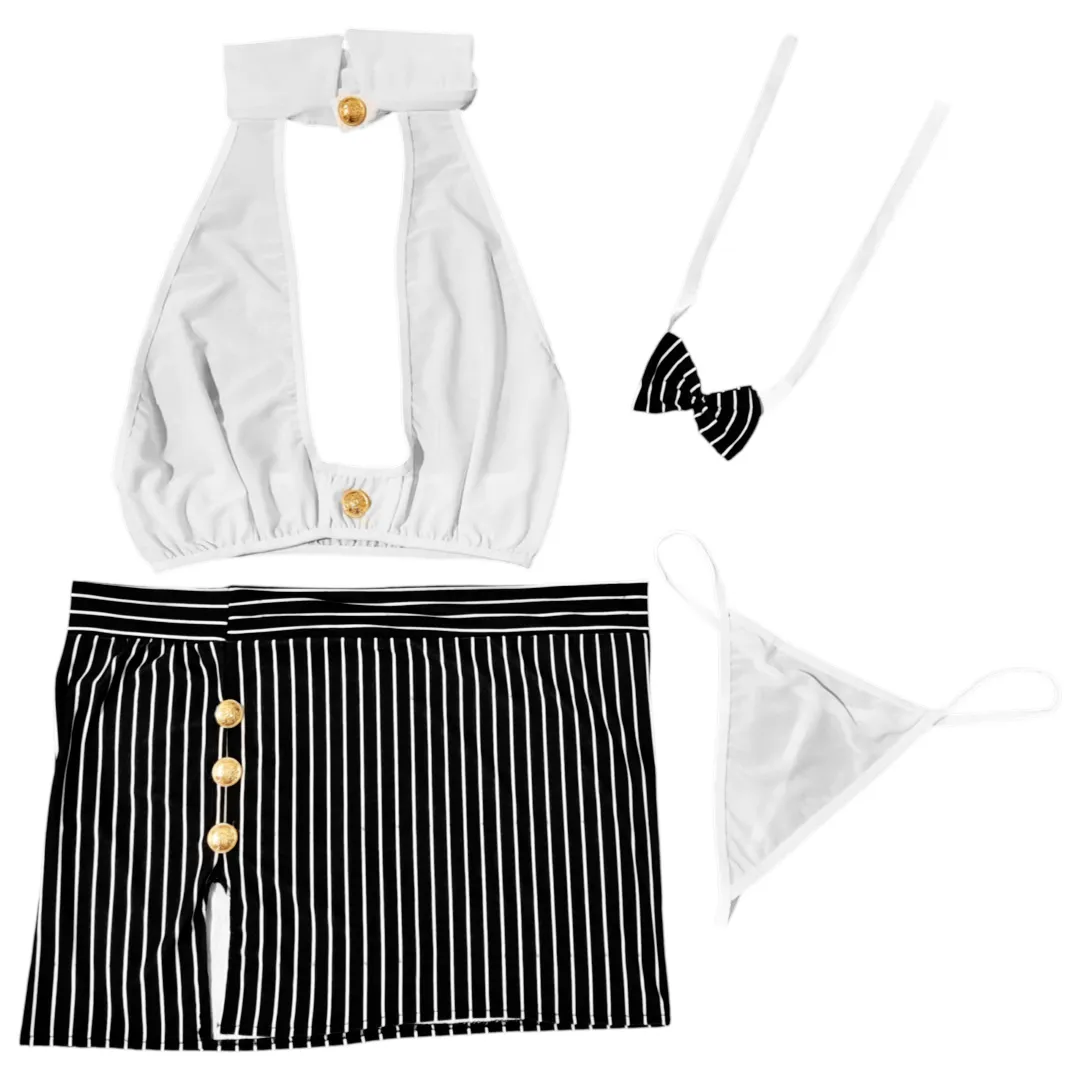 striped-waitress-costume-delwin-220-01 (3) کاستوم پیشخدمت چهار تکه دلوین کد 220