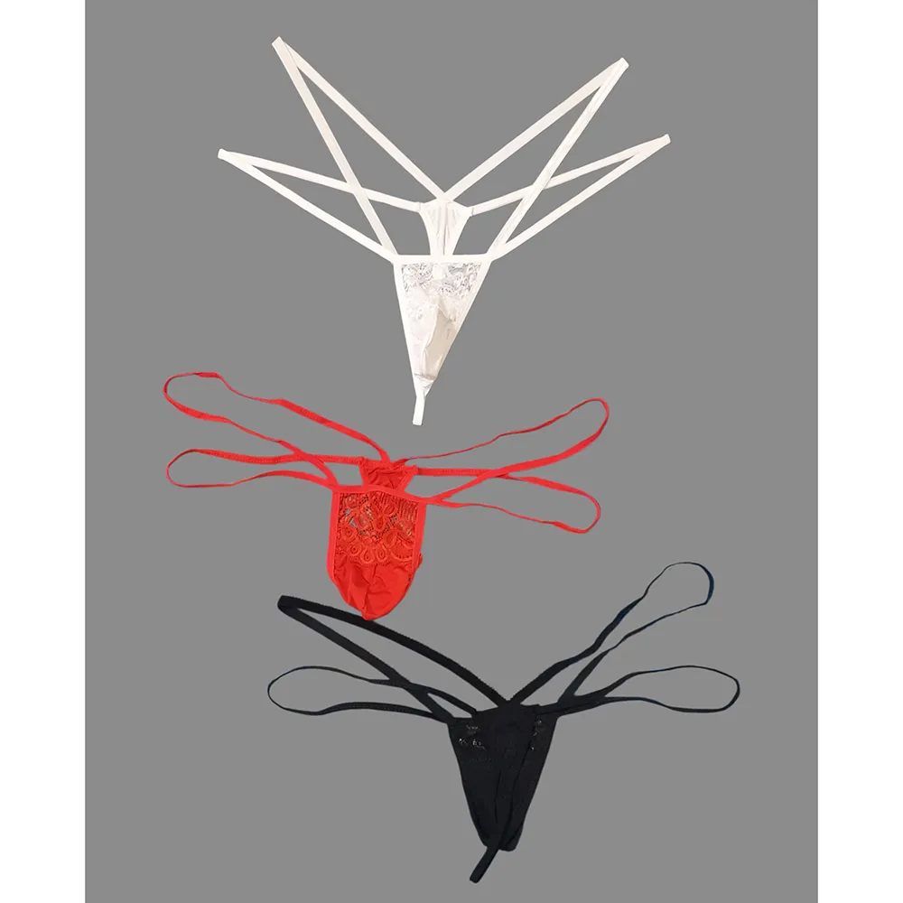 minimal-men-thong-242- (1) لامبادا مردانه مینیمال مشکی و سفید و قرمز بنددار کد 242