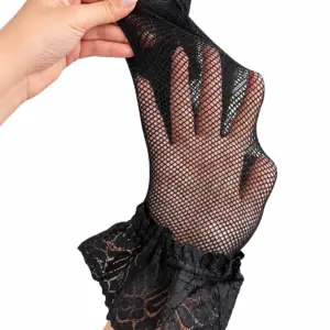 جوراب فیشنت بلند زنانه بالای گیپور ژله‌دار کد HA7